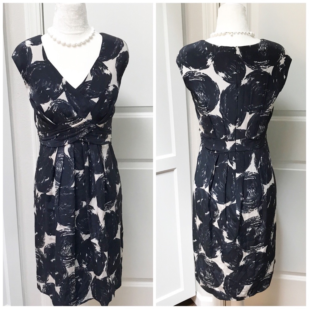 Boden Silk Dress, Blue & Tan, size 6, Empire Waist